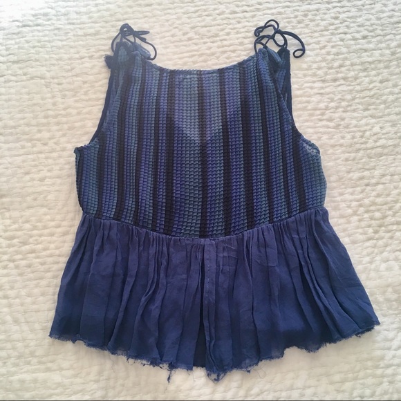 HOST PICK • Anthro blue textured mermaid top - Picture 2 of 6